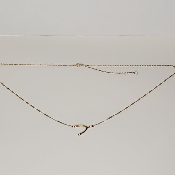 Sterling Silver Gold-Plated Wishbone Necklace - Picture 3 of 8